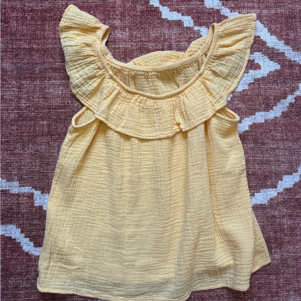 Yellow flowy blouse. Worn only once. Youth XL